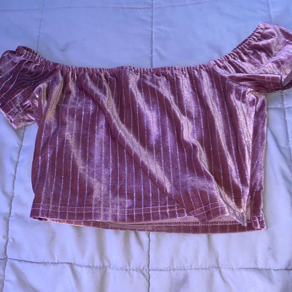 forever21 striped of the shoulder crop top - Picture 1 of 4